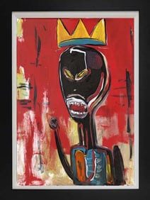 Original mixed media on canvas in the manner of Jean Michel Basquiat
