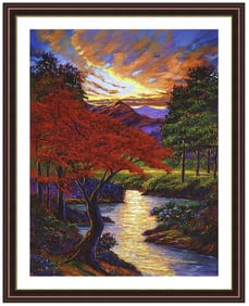 Red Maple Original mixed media on canvas by David Lloyd Glover