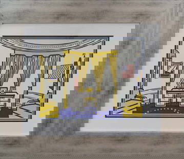 Roy Lichtenstein Color Plate Lithograph from 1992: Lichtenstein Color Plate Lithograph. Approx. 24x20 inches. Includes Certificate of Authenticity. Custom framed. DNC 1992.