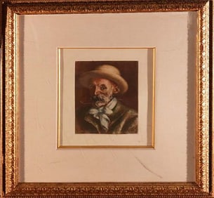 Renoir hand colored etching after Renoir 1972