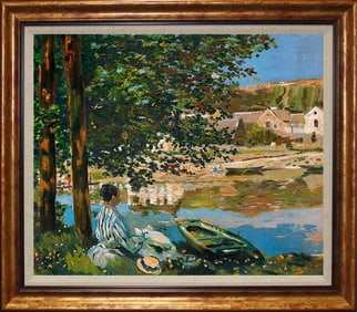 Claude Monet The River Limited Edition Hand embellished on canvas landscape