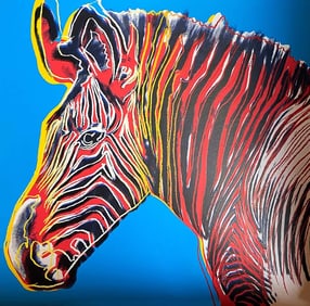 Andy Warhol Screen print Grevy's Zebra 1983 from the Endangered Species Suite Serigraph
