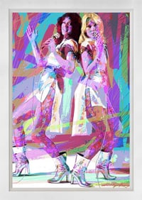 Frida and Agnetha of Abba Cool Mixed media original on canvas David Lloyd Glover