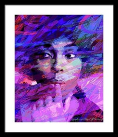 Roberta Flack Klling Me Softly Original mixed media on canvas by David Lloyd Glover