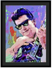 Roy Orbison Original mixed media on canvas by David Lloyd Glover