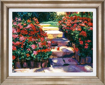 Welcome to my Garden Mixed media original on canvas by David Lloyd Glover