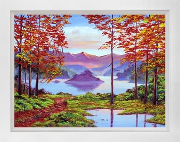Incredible Mystery Lake Mixed Media Original by David Lloyd Glover