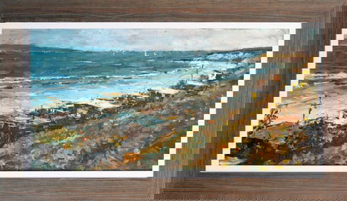 Original oil on canvas by Jorn Fox image size 48 x 24 inches.