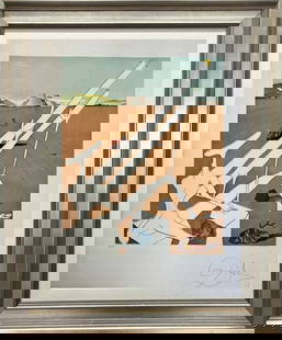 1974 Salvador Dali Conquest of the Cosmos Suite Limted Edition Hand signed and numbered.: 1974 Salvador Dali Conquest of the Cosmos Suite Limited Edition Hand signed by Salvador Dali and numbered. Custom framed and includes certificate of authenticity. Martian muni d'un double microscope h