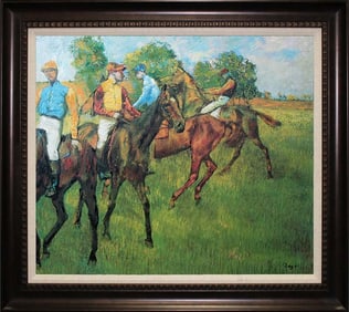 Edgar Degas Horses Hand Embellished Canvas after Degas