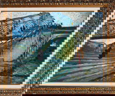 Vincent Van Gogh - The Triqueta'll Bridge Limited Edition on canvas: Vincent Van Gogh The Triqueta'll Bridge Limited Edition on canvas After Vincent Van Gogh Limited Edition the Triqueta'll Bridge 26x32 inches approx. The signature is in the plate. Custom framed. Inclu