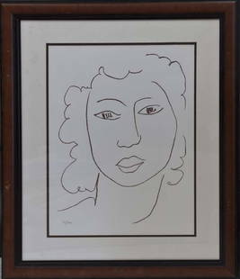 Henri Matisse Lithograph after Matisse from 1978: Henri Matisse Lithograph from 1978. The signature is in the plate. Approx 24x20 inches. Professionally framed. Includes a certificate.