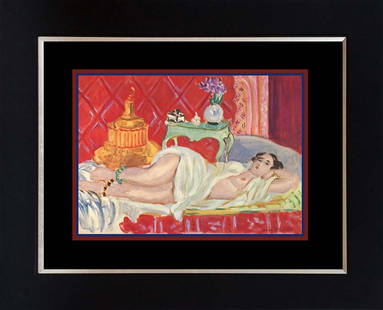 Henri Matisse Color Plate Lithograph after Matisse from 1970: Henri Matisse Color Plate Lithograph from 1970 Paris. Approx 24x20 inches professionally framed. Includes Certificate of Authenticity.