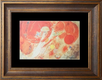 Marc Chagall lithograph hand signed from The Ballet Act III Curtain.