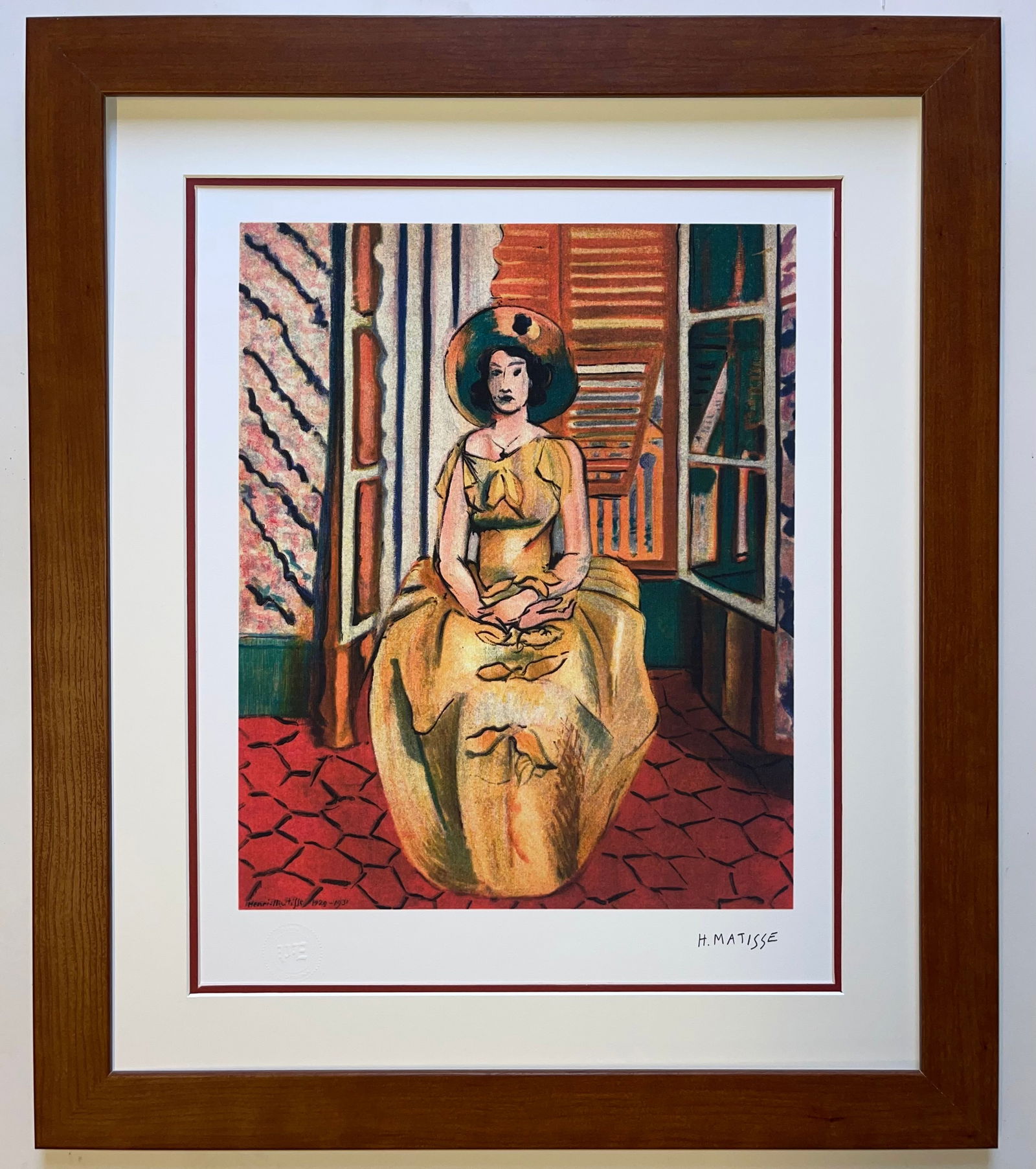 Henri Matisse limited edition lithograph includes official Paris Editions stamp.