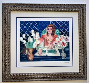 Henri Matisse Limited Edition Lithograph has official Paris Editions stamp.