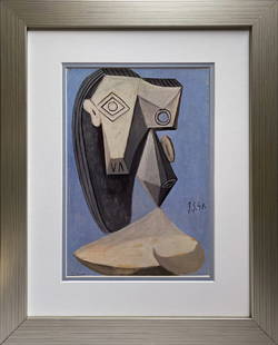 Pablo Picasso Color Plate Lithograph from 1970: Pablo Picasso Color Plate Lithograph from 1970. Approx 24x20 inches. Custom framed and includes certificate of authenticity.