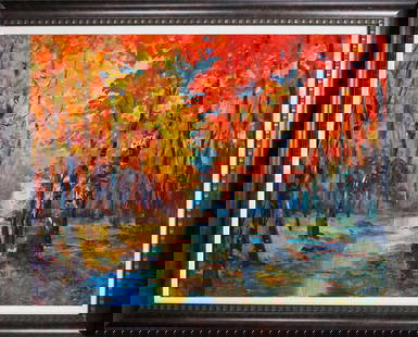 Michael Schofield Landscape Mixed Media Original on canvas: Michael Schofield Mixed Media Original on canvas. Hand signed by the artist. Approx 30 x 24 image. Includes certificate. Custom framed. This work was purchased directly from the artist.