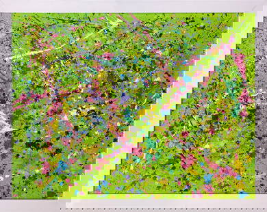 Michael Schofield Original canvas Abstract: Original Abstract oil on canvas 40x30 inches image size. Custom framed and includes certificate. This work was purchased directly from the artist.