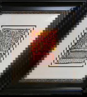 Keith Haring Lithograph after Haring: Keith Haring Lithograph. Approx 25x20 inches Custom framed. Includes Certificate of Authenticity.