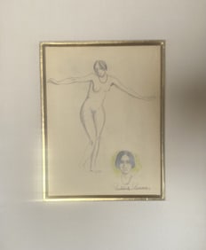 Paul Emile Pissarro crayon pastel niue et portrait Original