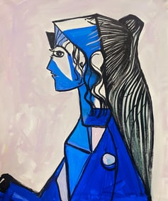Oil on canvas in the style of Pablo Picasso