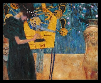 Hand embellished Gustav Klimt ink on Canvas Limited Edition