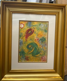 Marc Chagall Lithograph hand signed 1977.