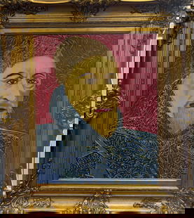 William Verdult Original oil on board Edward the II Kings and Queens series bejewelled: William Verdult Original oil on board Edward the II Bejewelled 30x24 inches image size Hand signed one of kind original Custom framed and includes certificate From his Kings and Queens suite. 1998