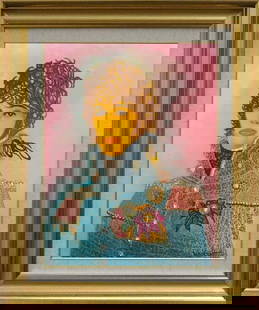 William Verdult Original oil on board Kings and Queens series bejewelled: William Verdult Original oil on board Kings and Queens series Bejeweled 30x24 inches image size on board bejeweled Hand signed one of kind original Custom framed and includes certificate From his King