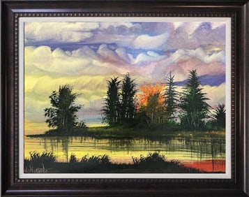 Original watercolor on paper  and mixed media on board by William Verdult