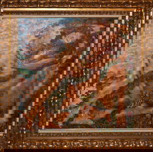 Mixed media original on canvas by Arina Adam and Eve: Mixed media Original on canvas by Arina. This is a one of a kind original. Hand signed by the artist. Approx 32x32 inches. Includes certificate of authenticity. This work was purchased directly from t
