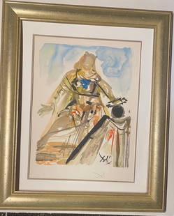 Salvador Dali On Voit Cette Reine from The Art of Loving  Ovide. 1979. Limited Edition Lithograph in: Salvador Dali On Voit Cette Reine from The Art of Loving Ovide 1979. Lithograph in Colors. Hand signed and numbered. Limited Edition. Fingerprint on verso for authenticity. Approx 30x24 custom framed.