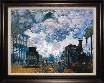 Claude Monet Saint Lazare Station after Claude Monet Limited Edition hand embellished on canvas