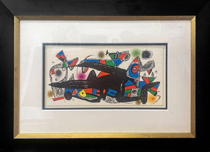 Joan Miro Lithograph  from 1970: Joan Miro Lithograph from 1970 Signed in the plate Limited Edition Custom framed and includes certificate. Approx 26x20 inches