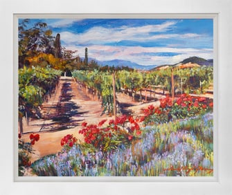 Roses Clos du Val  Mixed Media Original on canvas David Lloyd Glover