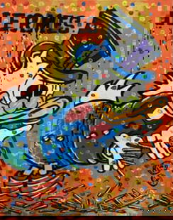Dunkin for greed Original on canvas by Art Chorny: Dunkin for greed Original on canvas by Art Chorny Approx 30x40 inches One of a kind original Hand signed by the artist and includes certificate of authenticity.