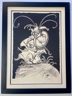 Salvador Dali Pantagruel Limited Edition Lithograph with Black Hand signed and numbered.: Les Songes Drolatiques de Pantagruel 1973 Limited Edition. Original Lithograph Salvador Dali. Hand signed and numbered by Dali Custom framed. Includes Certificate of Authenticity.