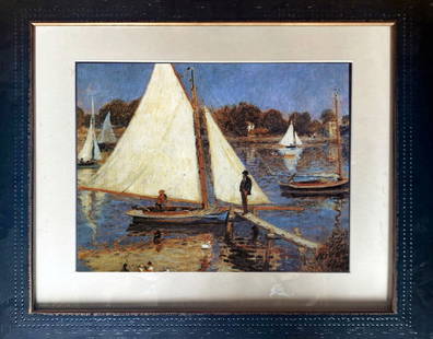 Claude Monet Color Plate Lithograph: Claude Monet Color Plate Lithograph Custom framed and includes certificate. Approx 24x20 inches.
