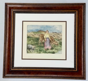 Pierre Renoir hand colored etching