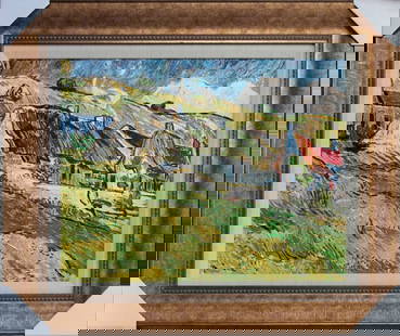 Vincent Van Gogh Hand embellished canvas landscape.: Vincent Van Gogh - Hand embellished canvas. Limited Edition. The signature is in the plate. Approx 18 x 22 inches. Includes certificate of authenticity.