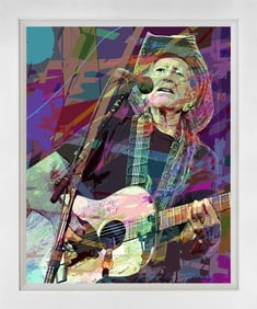 Willie Nelson The Essential Media Original on canvas by David Lloyd Glover