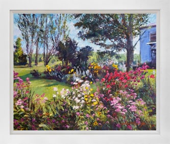 Gardens of the Country Life Mixed Media Original on canvas by David Lloyd Glover