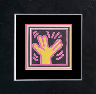 Keith Haring Lithograph after Haring: Keith Haring Lithograph. Approx 24x20 inches. Custom framed. Includes Certificate of Authenticity.