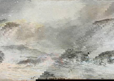 Beach watercolor on paper James Abbott McNeill Whistler (1834-1903): Beach watercolor on paper James Abbott McNeill Whistler (1834-1903) Measures: 25x17 cm.Signed with monogram in the lower right cornerProvenance: Private collection