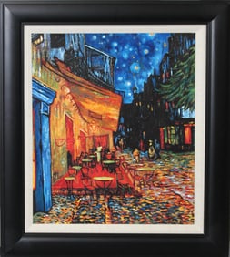 Vincent Van Gogh Terrace Cafe Hand embellished on canvas