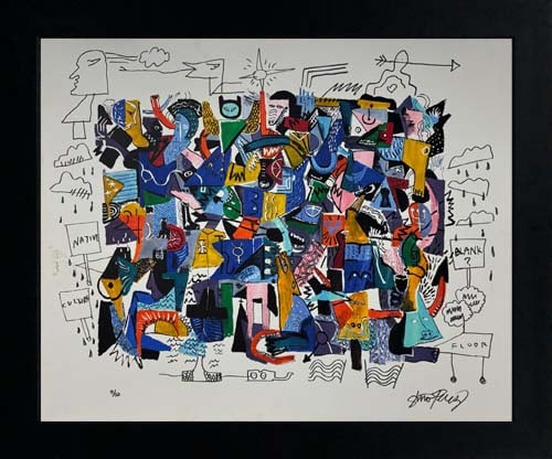 Gino Perez Original mixed media on canvas: Gino Perez Original mixed media. Painting on canvas 30 x 30 inches. Hand signed by the artist. Custom framed and includes certificate of authenticity.
