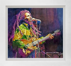 Mixed Media Original on canvas by David Lloyd Glover Reggae Masters Bob Marley Jammin