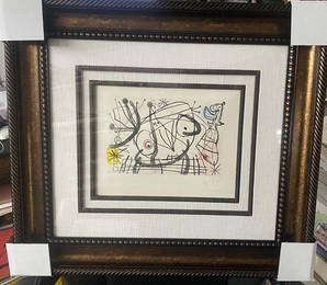 Fissures from 1969 Joan Miro original Etching Aquatint Limited Edition Hand signed and numbered on