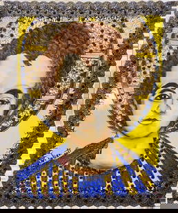 William Verdult Original oil on board with jewels  Approx 24x18 inches: Original oil on board bejeweled Hand signed by the artist. Approx 26x20 inches image size. Custom framed. One of a kind original Hand signed by the artist. King and Queens series by William Verdult. I